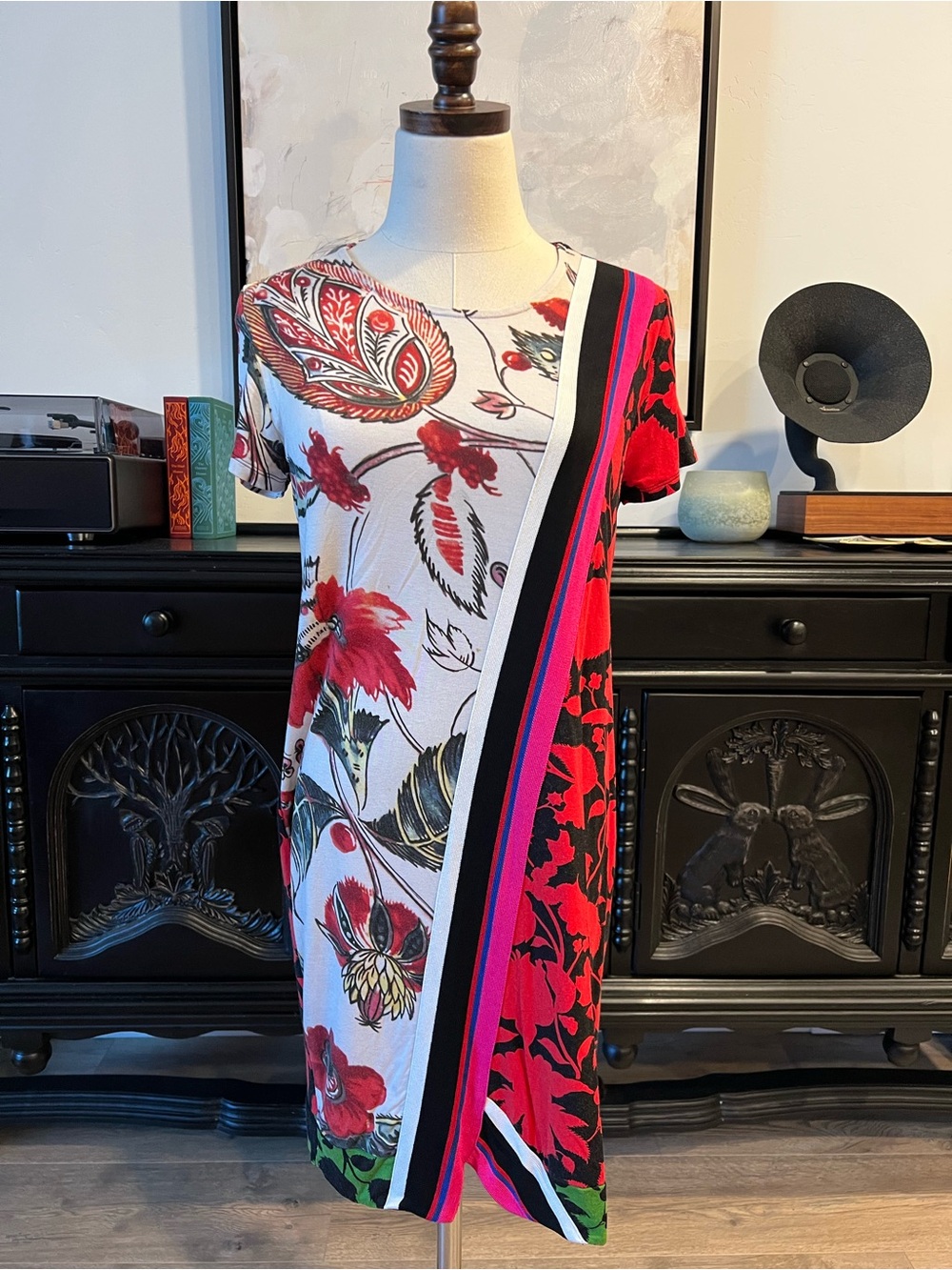 Desigual Floral Colorblock Shift Dress M